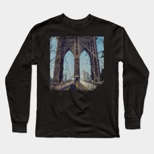 New york gray Bridge Long Sleeve T-Shirt